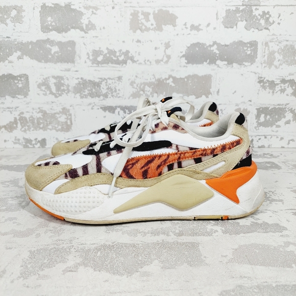 Puma Women's RS-X Wildcats Athletic Shoes Tiger Tan White Sneakers F166 - Picture 1 of 12